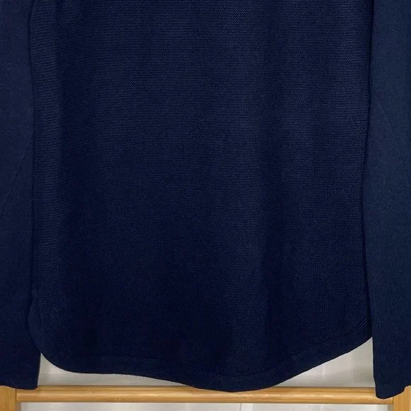 SOLD Witchery Blue Raglan Sleeve Knit Jumper Size S Cotton Wool Cashmere Long - Picture 9 of 11